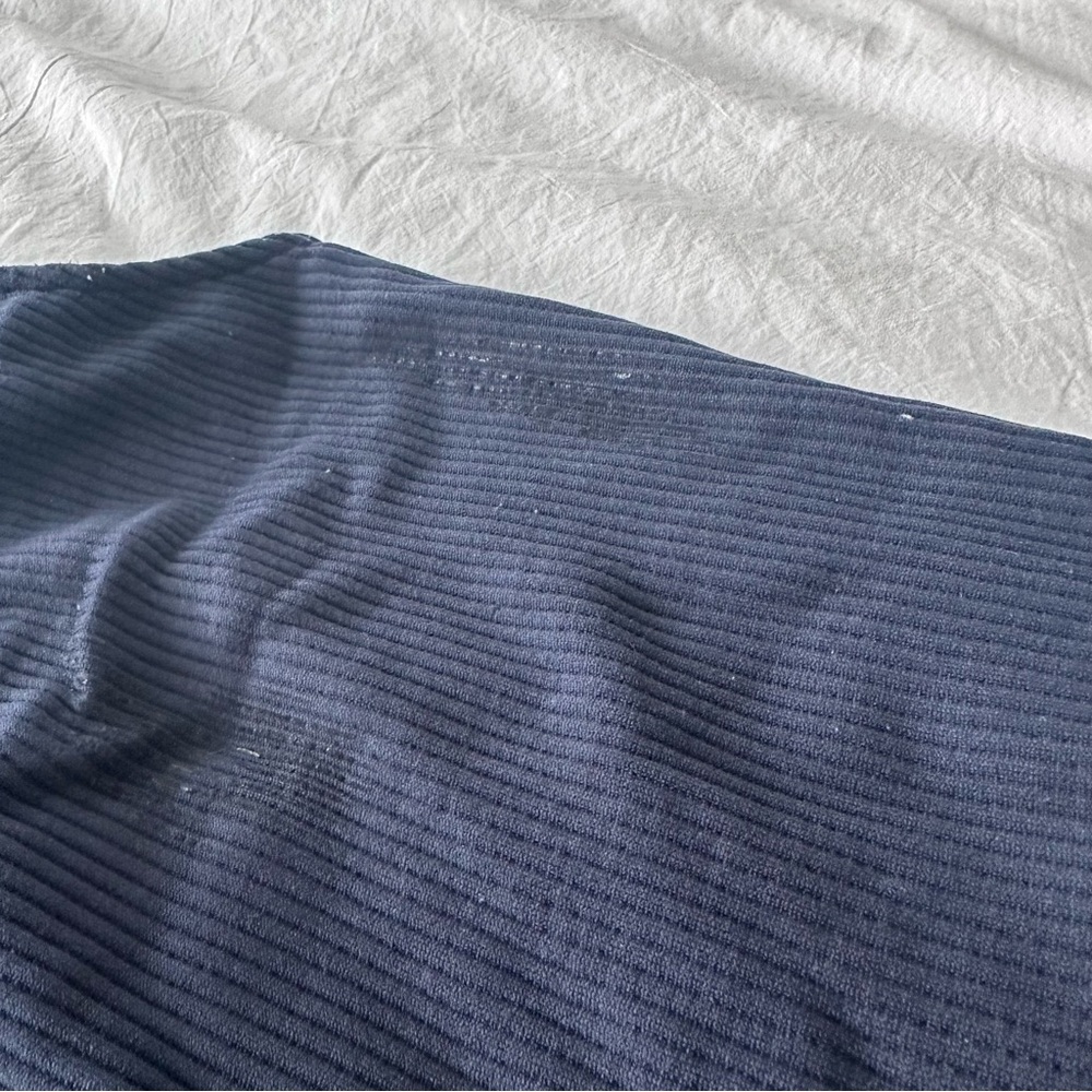 Navy Blue Ribbed Women's Top - Picture 2 of 3